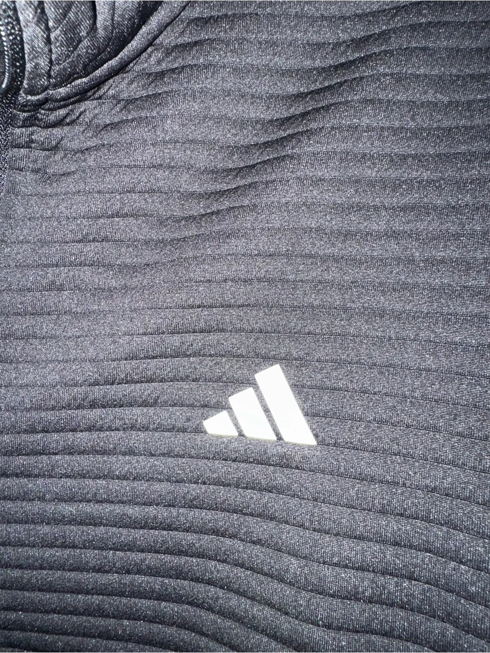 adidas Black Men's Half-Zip Textured Pullover